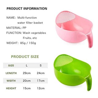 Foto 5 | Foto 5 | Cesta Coladora Para Lavar Arroz Rewhey Con Soporte Para Fruta Color Verde - Venta Internacional.