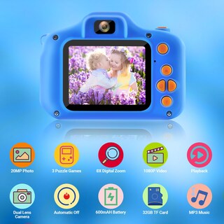 Foto 2 | Foto 2 | Cámara Homhow - Cámara Digital Hd Para Niños (20 Mp 32 Gb) Color Azul Marino - Venta Internacional.