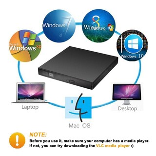 Foto 2 | Foto 2 | Unidad Externa De Cd Y Dvd Blingco Usb 2.0 Para Portátil Color Negro - Venta Internacional.