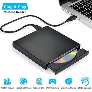 Foto 3 | Foto 3 | Unidad Externa De Cd Y Dvd Blingco Usb 2.0 Para Portátil Color Negro - Venta Internacional.