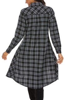 Foto 6 | Foto 6 | Vestido Camisero Olrain Para Mujer Cuello En V Manga Larga Negro - Venta Internacional.
