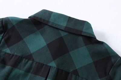 Foto 4 | Foto 4 | Vestido Camisero Olrain Para Mujer Cuello En V Manga Larga Verde - Venta Internacional.