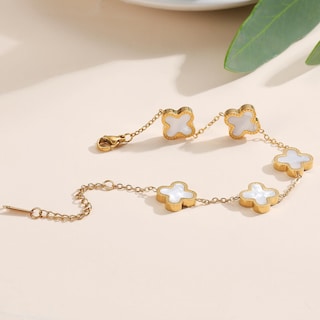 Foto 3 | Foto 3 | Set De Joyas Ticvrss Van Cleef Lucky Clover Chapado En Oro De 18 Quilates - Venta Internacional.