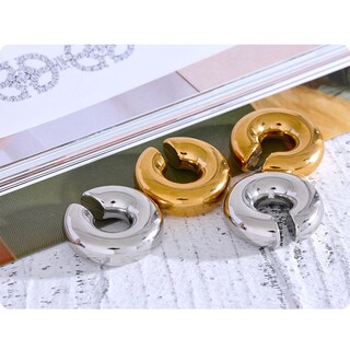 Foto 5 | Foto 5 | Pendientes Quyalie Gruesos Para Mujer Sin Piercings Orejas Doradas - Venta Internacional.
