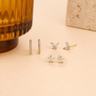 Foto 4 | Foto 4 | Set De Pendientes De Tuerca Freekiss Gold Para Mujer Hipoalergénicos - Venta Internacional.