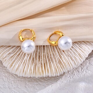 Foto 6 | Foto 6 | Pendientes Koperin Dainty Drop Pearl Chapados En Oro De 14 Quilates Para Mujer - Venta Internacional.