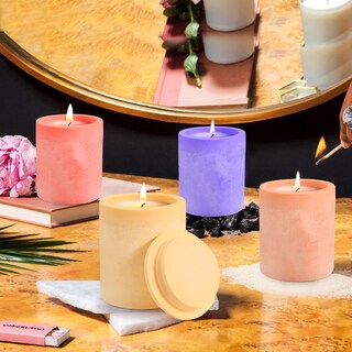 Foto 3 | Foto 3 | Moldes Para Tarros De Velas Baborui Hormigón De Silicona Con Tapa Para Vela - Venta Internacional.