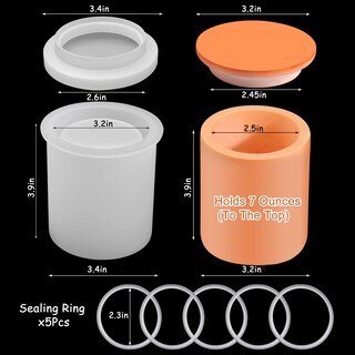 Foto 4 | Foto 4 | Moldes Para Tarros De Velas Baborui Hormigón De Silicona Con Tapa Para Vela - Venta Internacional.