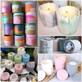 Foto 6 | Foto 6 | Moldes Para Tarros De Velas Baborui Hormigón De Silicona Con Tapa Para Vela - Venta Internacional.