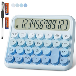 Foto 1 | Foto 1 | Calculadora Decklit Pantalla Lcd Mecánica De 12 Dígitos Color Azul Hielo - Venta Internacional.