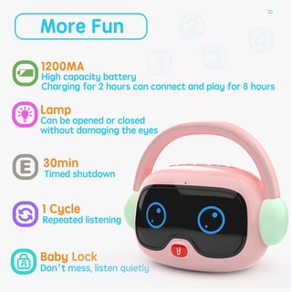 Foto 3 | Foto 3 | Reproductor De Audio Leihui Kids Juguete De Aprendizaje Temprano Rosa - Venta Internacional.