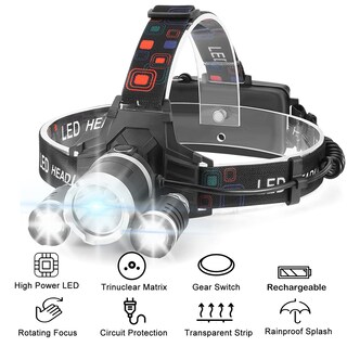 Foto 5 | Foto 5 | Linterna Frontal Ikaama K3 De 6000 Lúmenes Recargable Resistente Al Agua A 90° - Venta Internacional.