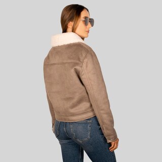 Foto 6 | Foto 6 | Chamarra Para Mujer De Gamuza Beige