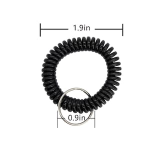 Foto 2 | Foto 2 | Llavero En Espiral Para Muñeca Paquete De 100 Unidades Plástico Elástico Negro - Venta Internacional.