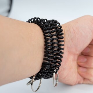 Foto 4 | Foto 4 | Llavero En Espiral Para Muñeca Paquete De 100 Unidades Plástico Elástico Negro - Venta Internacional.