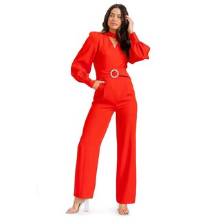 Foto 1 | Foto 1 | Jumpsuit Con Cinto Roman Fashion /juvenil 8718 (rojo) Rojo