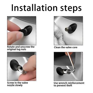 Foto 5 | Foto 5 | Tapa Antirrobo Aicel Para Vástago De Válvula De Neumático  Aleación De Zinc  4 Unidades  Negra - Venta Internacional.