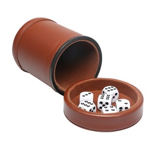 Foto 1 | Foto 1 | Juego De Tazas Para Dados Reriver De Piel Sintética Con Tapa Y Forro De Fieltro Marrón Oscuro - Venta Internacional.