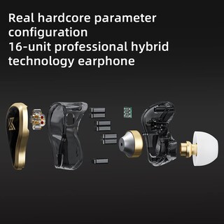 Foto 3 | Foto 3 | Earphones Kz Zas 7ba+1dd Auriculares Híbridos Hifi Con Cable Blancos - Venta Internacional.