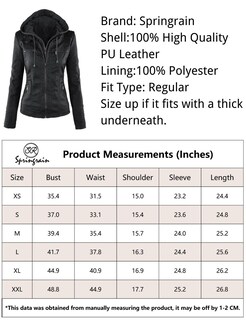 Foto 7 | Foto 7 | Chaqueta Springrain De Piel Sintética Para Moto Motera Con Capucha Para Mujer Color Negro - Venta Internacional.