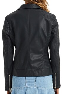 Foto 4 | Foto 4 | Chaqueta Geschallino De Piel Sintética Para Mujer Color Negro Primavera Y Otoño Xl - Venta Internacional.