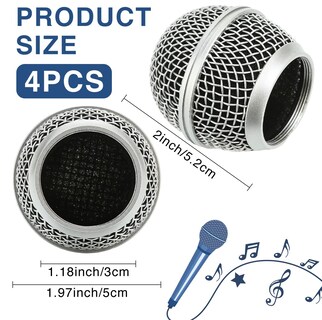 Foto 3 | Foto 3 | Rejilla De Repuesto Para Cabezal De Micrófono Para Shure Sm58 (4 Unidades) - Venta Internacional.