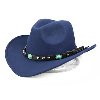 Foto 1 | Foto 1 | Hat Fashion Rivet Western Cowboy Jazz Hat Azul Marino - Venta Internacional.