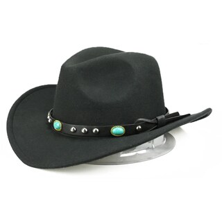Foto 6 | Foto 6 | Hat Fashion Rivet Western Cowboy Jazz Hat Azul Marino - Venta Internacional.