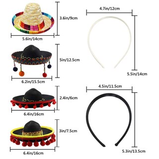 Foto 7 | Foto 7 | Sombrero De Fiesta Faylapa Cinco De Mayo Sombrero Para Fiesta Mexicana - Venta Internacional.
