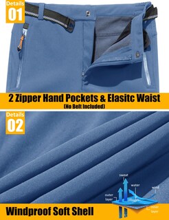 Foto 6 | Foto 6 | Pantalones De Esquí Magcomsen Impermeables De Invierno Para Hombre Color Azul Claro - Venta Internacional.