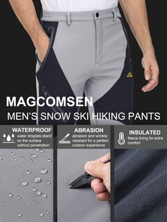Foto 4 | Foto 4 | Pantalones De Esquí Magcomsen Impermeables Con Forro Polar Para Hombre Color Gris Claro - Venta Internacional.