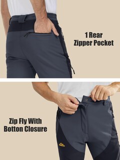 Foto 6 | Foto 6 | Pantalones De Nieve Magcomsen Impermeables Softshell Para Hombre Color Gris Oscuro - Venta Internacional.