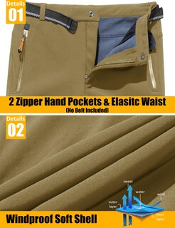 Foto 6 | Foto 6 | Pantalones De Esquí Magcomsen Impermeables De Invierno Para Hombre Color Marrón Claro - Venta Internacional.
