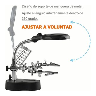 Foto 4 | Foto 4 | Lupa Con Led Pinza Belug Base Para Cautín Reparacion Electrónicos Negro