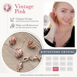 Foto 4 | Foto 4 | Collar Con Colgante Leafael Wish Stone  Piedra Natal De Octubre  Rosa Vintage - Venta Internacional.