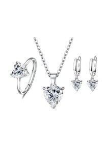 Foto 1 | Foto 1 | Collar Dije Corazón Xtellar Cristal Mujer Arete Anillos