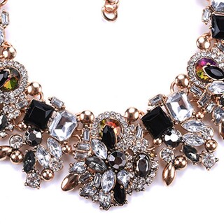 Foto 3 | Foto 3 | Collar Con Forma De Babero Con Diamantes De Imitación En Forma De Z Y Llamativas Cuentas De Cristal - Venta Internacional.
