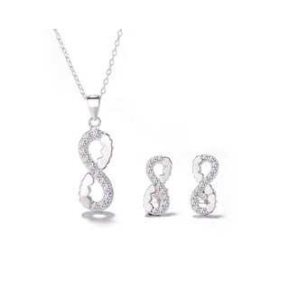 Foto 1 | Foto 1 | Collar Con Colgante Infinito De Plata 925 Con Aros Y Cadena Para Mujer - Venta Internacional.