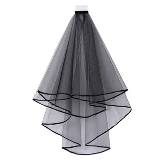 Foto 1 | Foto 1 | Velo De Novia Acenail De Tul Negro Largo Hasta La Punta De Los Dedos Para Mujer - Venta Internacional.