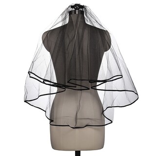 Foto 6 | Foto 6 | Velo De Novia Acenail De Tul Negro Largo Hasta La Punta De Los Dedos Para Mujer - Venta Internacional.