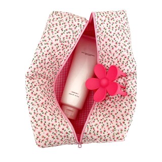 Foto 1 | Foto 1 | Bolsa De Maquillaje Haiyosha Coquette Floral Acolchada De Algodón Rosa - Venta Internacional.