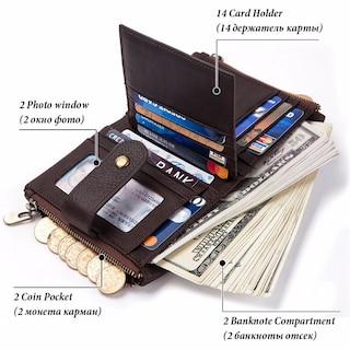 Foto 4 | Foto 4 | Cartera Gzcz De Cuero Genuino Rfid Para Hombres Y Mujeres - Venta Internacional.