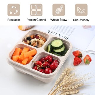 Foto 3 | Foto 3 | Recipientes Para Aperitivos Turtingas Paquete De 4 Unidades Reutilizables Tipo Bento 4 Compartimentos - Venta Internacional.