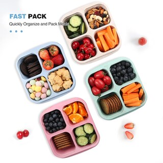 Foto 6 | Foto 6 | Recipientes Para Aperitivos Turtingas Paquete De 4 Unidades Reutilizables Tipo Bento 4 Compartimentos - Venta Internacional.