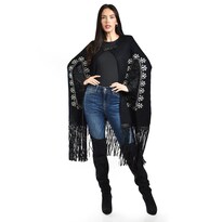 Capa Con Flecos Roman Fashion / Juvenil 34289 (negro) Negro