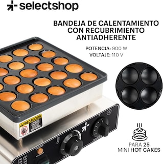 Foto 5 | Foto 5 | Selectshop Maquina Electrica Para Mini Hotcakes Wafflera Comercial 25 Unidades Mini Pancake Plancha Antiadherente Wafflera Indus