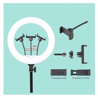 Foto 2 | Foto 2 | Ring Light De 14 Pulgadas Con 3 Soportes Para Teléfono Celular Y Trípode - Venta Internacional.