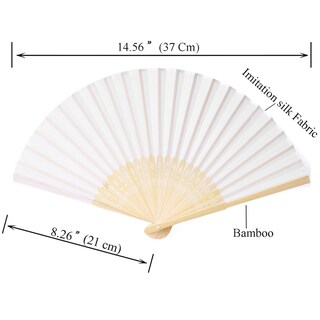 Foto 2 | Foto 2 | Hand Fan Sl Crafts - Tela De Seda Imitada (bambú 24 Unidades) Color Blanco - Venta Internacional.