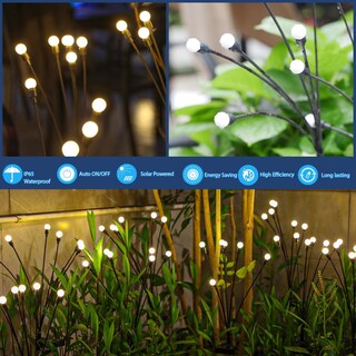Foto 4 | Foto 4 | Luces Solares Para Jardín Tonulax Luz Oscilante Color Blanco Cálido (paquete De 4) - Venta Internacional.