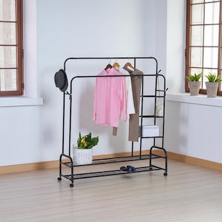 Foto 4 | Foto 4 | Perchero Metálico Con Zapatera Y Estantes Laterales Ilios Innova Doble Tubo Para Organizar Ropa Zapatos Y Accesorios